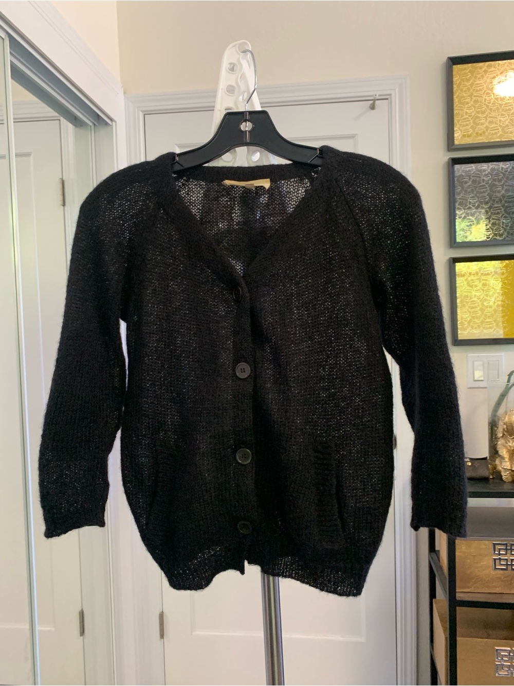 Isabel Marant Sweater in 100% Superkid Mohair and brown lambskin leather